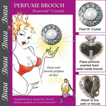 Perfume Brooch Pearl/Crystal