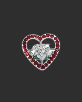 Bra Strap Bling Double Heart